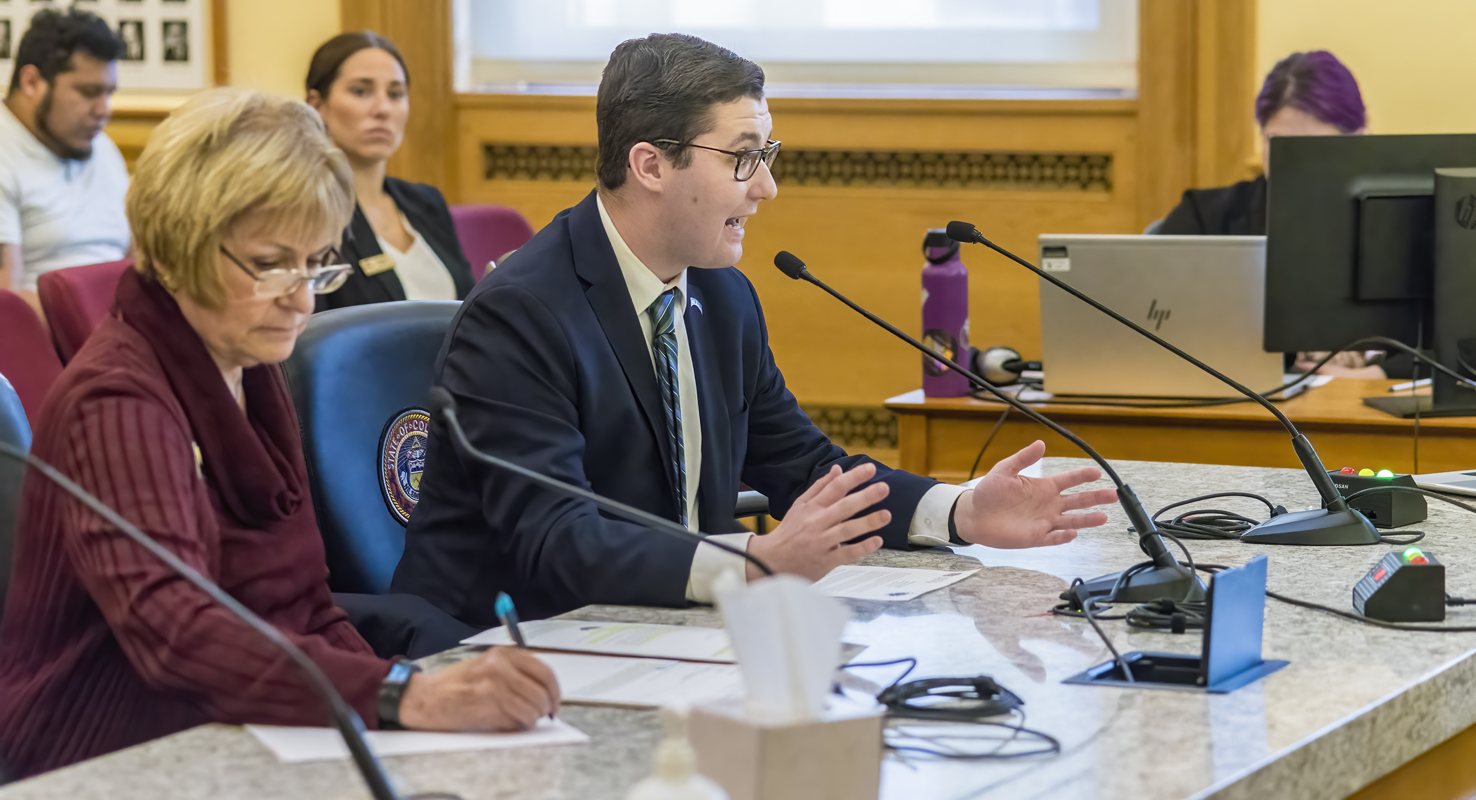 John Seward testifying at a Colorado Senate hearing in 2023